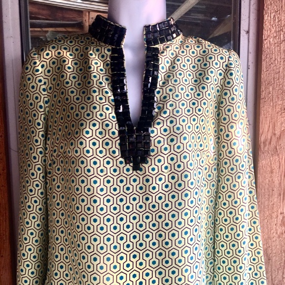 BLACK STUDED SILKY TUNIC - Picture 3 of 7